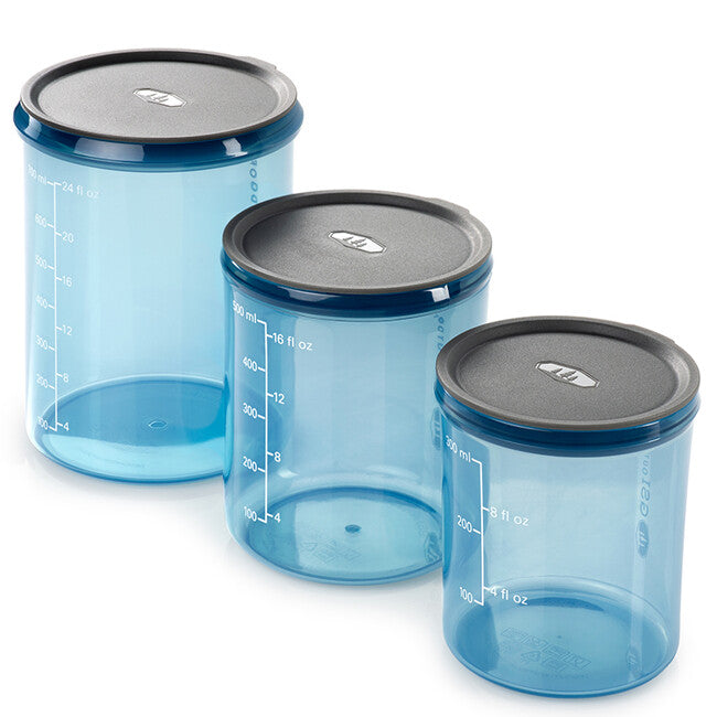GSI Outdoors Infinity Storage Set σετ πλαστικών δοχείων τροφίμων, διάφανο μπλε