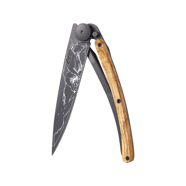 Deejo Tattoo Αναδιπλούμενο Μαχαίρι Black Olive Wood Taurus