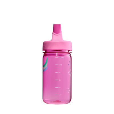 Nalgene Grip-n-Gulp Sustain Μπουκάλι Νερού Παιδικό 0,35 l με Κάλυμμα, Ροζ Μουσικός Ελέφαντας