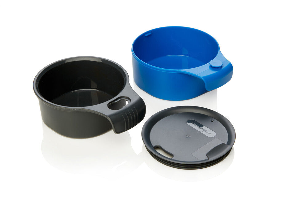 Humangear CupCUP Ποτήρι Πεζοπορίας 2 σε 1 με Ενσωματωμένο Επιπλέον Ποτήρι και Καπάκι, Ανθρακίτης-Μπλε