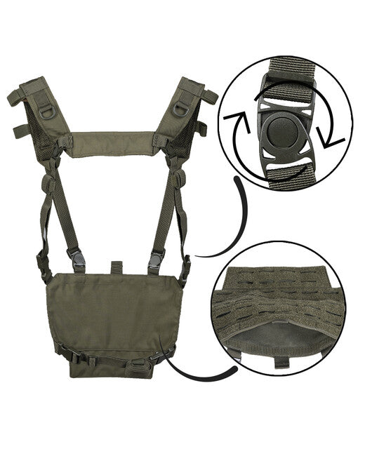 Mil-Tec CHEST RIG Ελαφρύ Γιλέκο Τακτικό με LASER Panel, Πράσινο