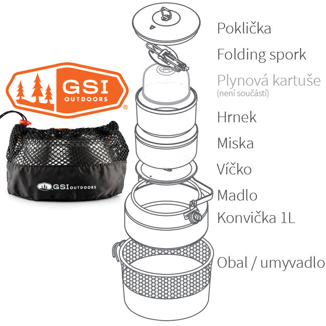 GSI Outdoors Glacier Ketalist Σετ Μαγειρέματος για Έναν Άτομο, 1 l