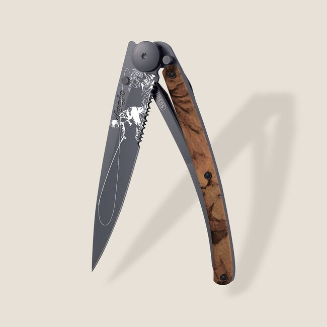 Deejo Tattoo Serration Μαχαίρι Αναδιπλούμενο Fly Fishing, brown camo