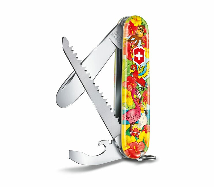 Victorinox My First Animal Edition πολυλειτουργικό μαχαίρι για παιδιά, σχέδιο παπαγάλου, 9 λειτουργίες