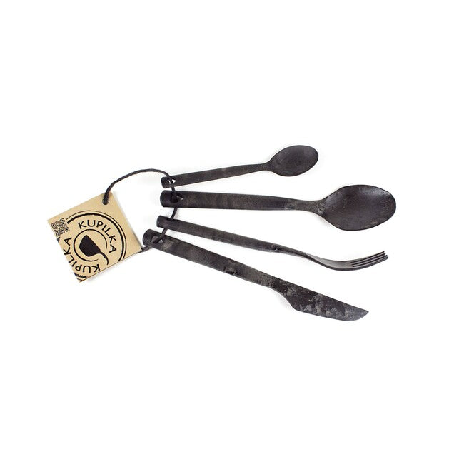 Kupilka CUTLERY Σετ κουπιών κατασκήνωσης σε συσκευασία, μαύρο