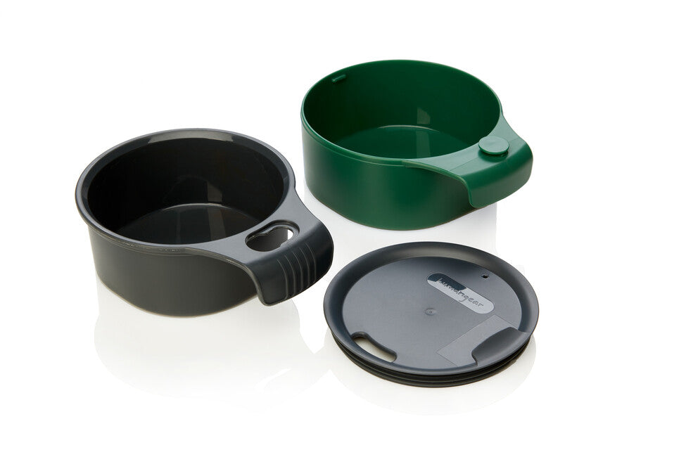 Humangear CupCUP Κούπα Πεζοπορίας 2σε1 με ενσωματωμένη επιπλέον κούπα και καπάκι, ανθρακί-πράσινο