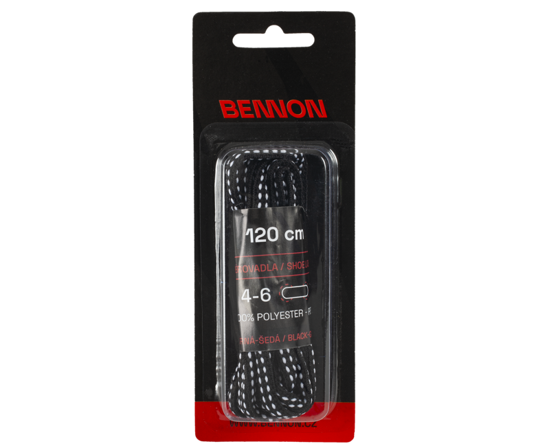 BENNON Laces Black-Grey Box Κορδόνια Παπουτσιών 120 cm