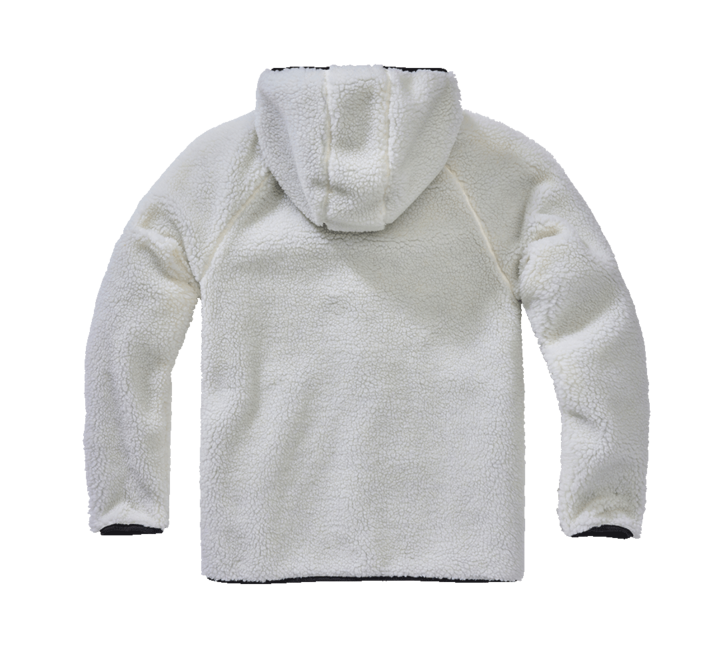 Brandit Worker Μπουφάν Fleece με Κουκούλα Teddyfleece, Λευκό