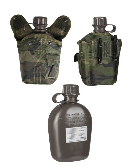 Mil-Tec US IMPORT Πολεμική Φιάλη 1L με Θήκη, Woodland