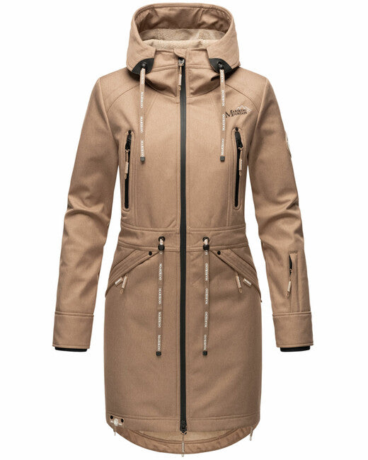 Marikoo Racquelle Μπουφάν Softshell Γυναικείο με Κουκούλα, Taupe Grey
