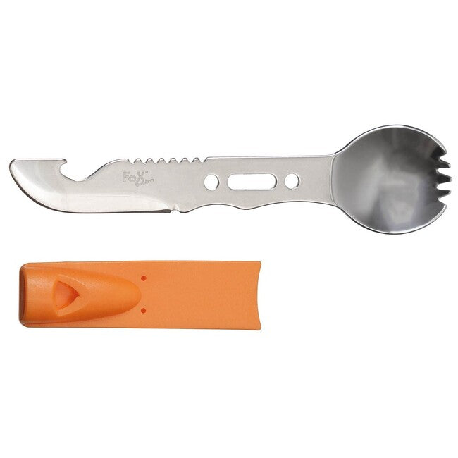 Fox Outdoor Κουτάλι Multifunctional Ανοξείδωτο Ατσάλι, Πορτοκαλί Λαβή