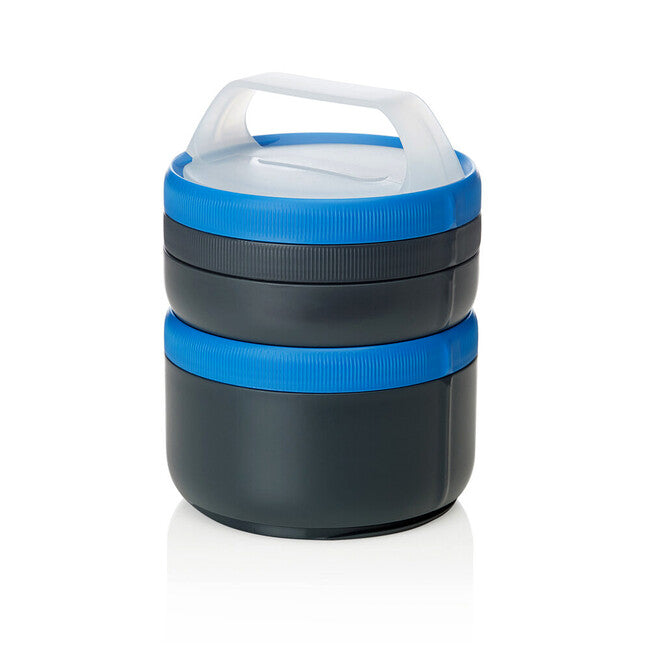 Humangear Stax αρθρωτό σύστημα φαγητού XL, γκρι-μπλε