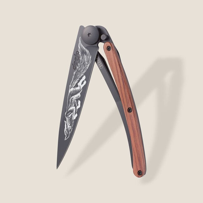 Deejo Tattoo Αναδιπλούμενο Μαχαίρι Black coralwood, Fox