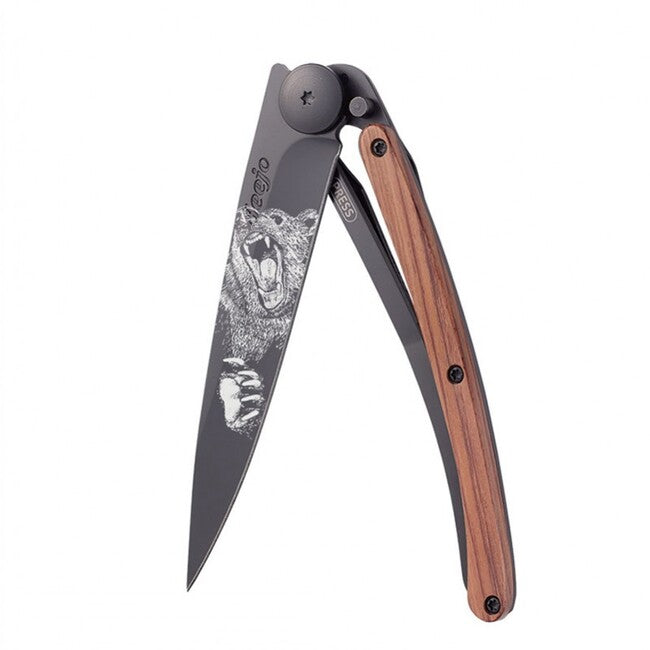 Deejo Tattoo Μαχαίρι Αναδιπλούμενο Grizzly Black Coralwood