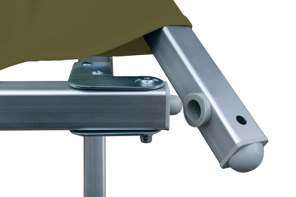 BasicNature Alu-Campbed Φορητό Κρεβάτι Κάμπινγκ, Λαδί, 210 cm