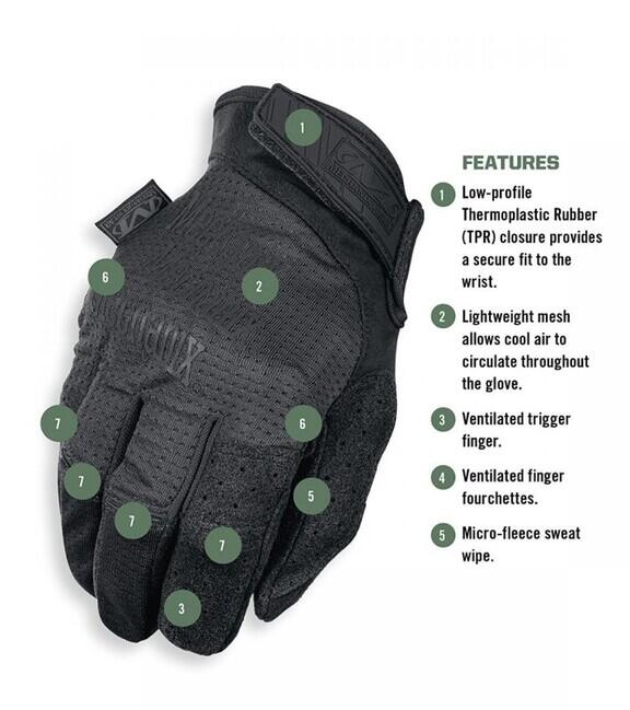 Mechanix Wear Vent Specialty Γάντια, Μαύρο