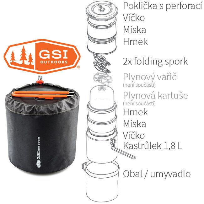 GSI Outdoors Halulite Dualist HS σετ σκεύη για 2 άτομα 1.8 l
