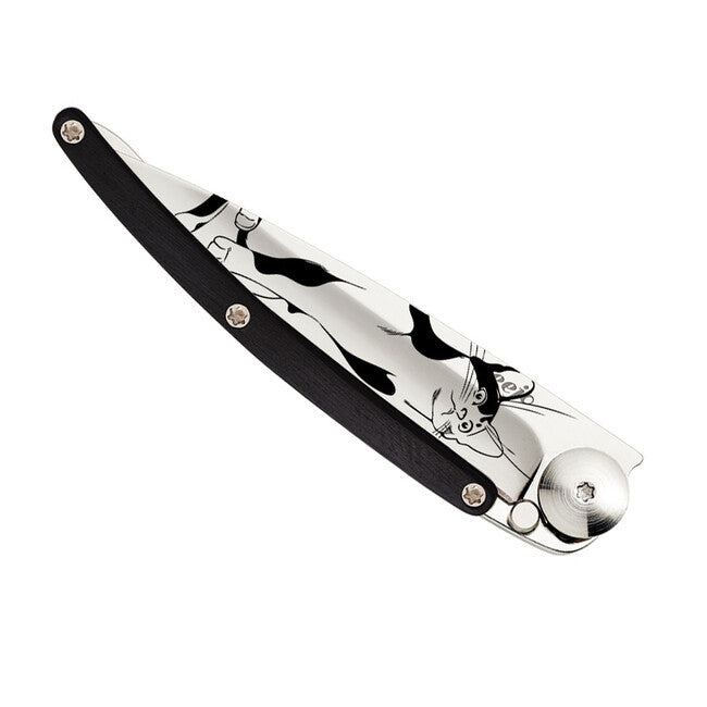 Deejo Tattoo Μαχαίρι Αναδιπλούμενο Ebony Wood Cat