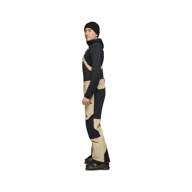 Black Diamond Recon Stretch Pro Bibs παντελόνι ανδρικό με τράκες, khaki-smoke