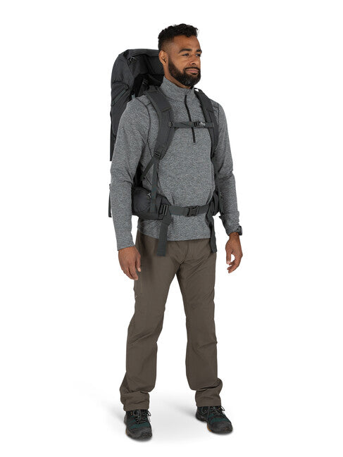 OSPREY ROOK 50 σακίδιο πλάτης τουριστικό, σκούρο γκρι/ασημί επένδυση