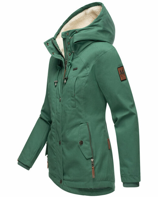 Marikoo Bikoo parka zimska ženski s kapuco, dusty green