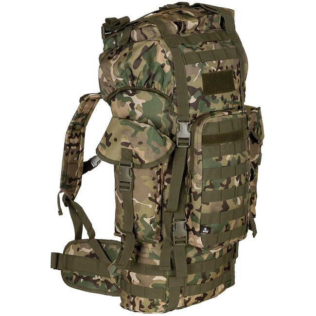 MFH MOLLE Σακίδιο Πλάτης 65L, Αλουμινένια Ράβδος, Op.-Camo