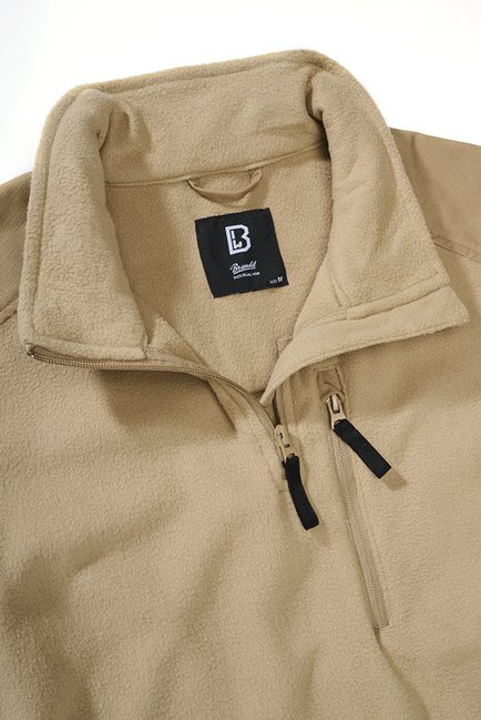 Brandit Φούτερ Fleece Ripstop με Φερμουάρ, Camel