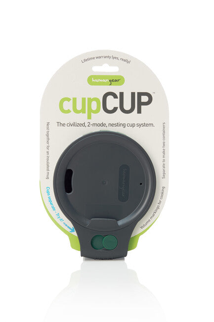 Humangear CupCUP Κούπα Πεζοπορίας 2σε1 με ενσωματωμένη επιπλέον κούπα και καπάκι, ανθρακί-πράσινο