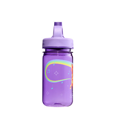 Nalgene Grip-n-Gulp Sustain Μπουκάλι Νερού Παιδικό 0,35 L με Καπάκι, Μωβ Μουσικό Καμηλοπάρδαλο