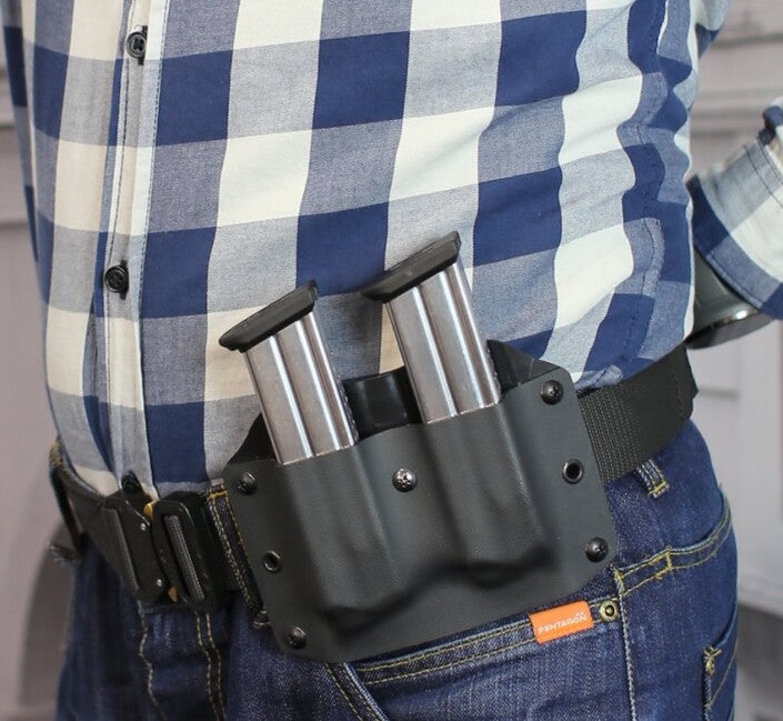 Falco F902 2021 Kydex Κάθετη Θήκη για Δύο Περιοδικά Glock 17, Μαύρο, Δεξιά