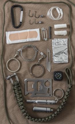Mil-Tec Σετ Paracord Επιβίωσης Μεγάλο, Μαύρο