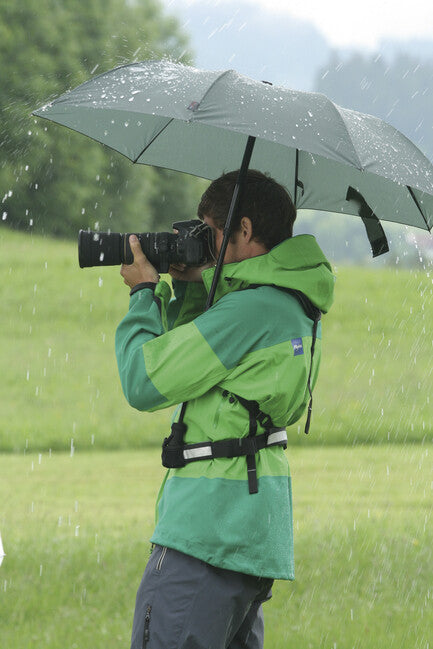 EuroSchirm teleScope handsfree Τηλεσκοπική ομbrέλα trekking με στήριγμα σακιδίου UV, λαδί