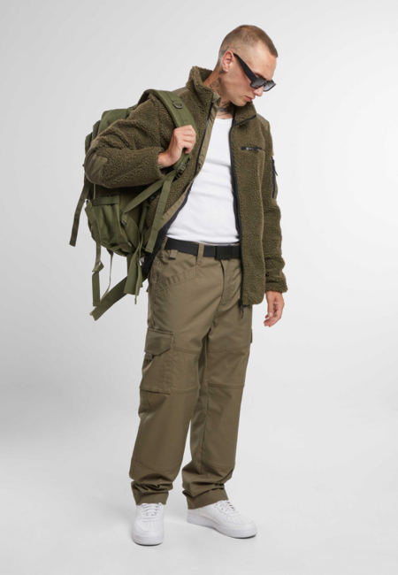 Brandit Ramble Μπουφάν Fleece ανδρικό Teddyfleece, λαδί