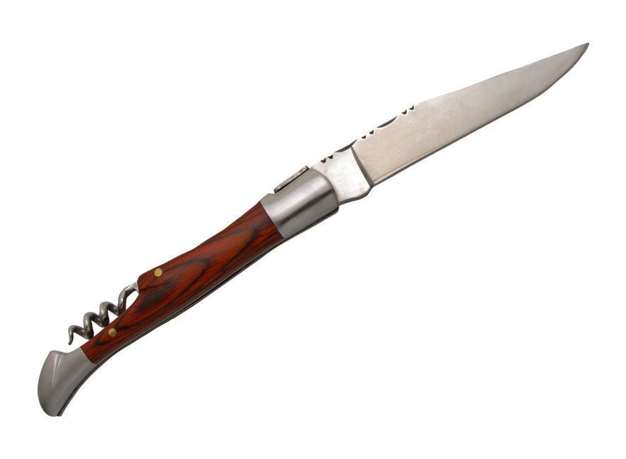 Laguiole DUB039 Διπλό Μαχαίρι Τσέπης, Λάμα 12cm, Χάλυβας 420, Λαβή Καφέ Staminy