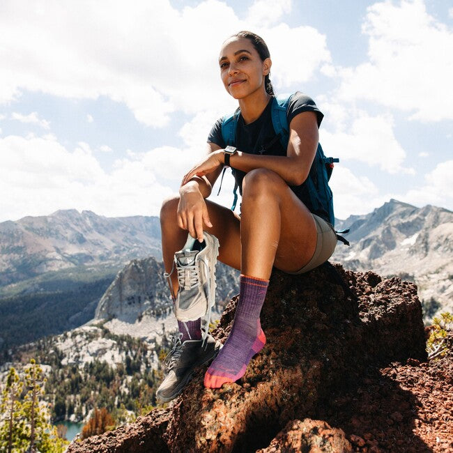 Darn Tough Hiker Micro Crew Κάλτσες μεσαίου βάρους με ενίσχυση, Plum Heather
