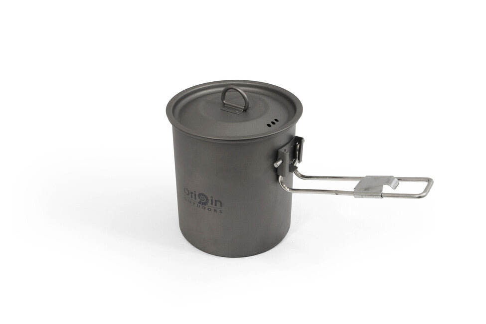 Origin Outdoors Titanium Κατσαρόλα Camping Pot με Τιτάνιο, Χυτρό και Αναδιπλούμενη Λαβή, 750 ml