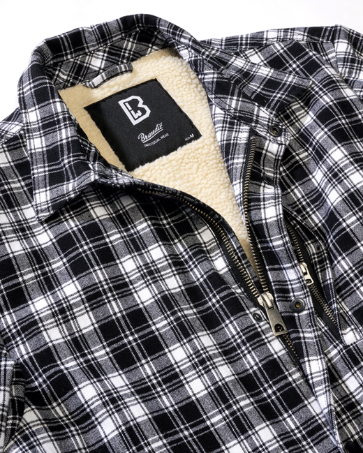 Brandit Classic Sherpa μπουφάν, λευκό-μαύρο