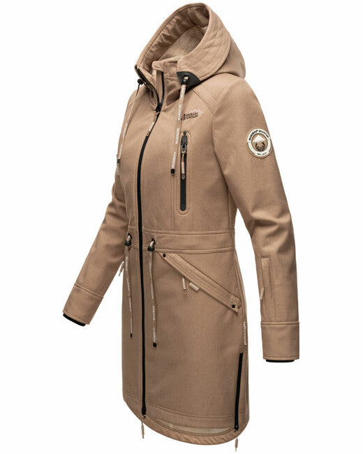 Marikoo Racquelle Μπουφάν Softshell Γυναικείο με Κουκούλα, Taupe Grey