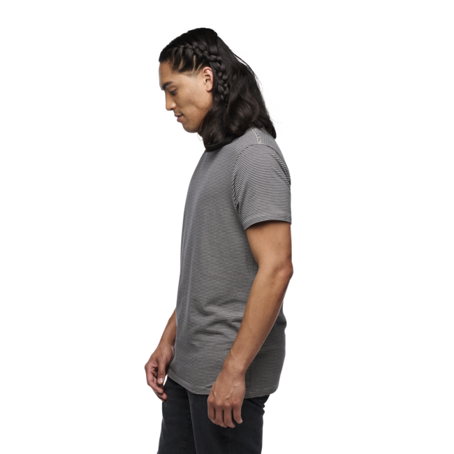 Black Diamond BD Stripe Μπλουζάκι Ανδρικό με Κοντό Μανίκι, charcoal-off white