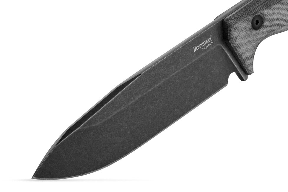 Lionsteel T6B Μακρύ Μαχαίρι με Λαβή Micarta CVB CPM 3V, Παλιό Μαύρο