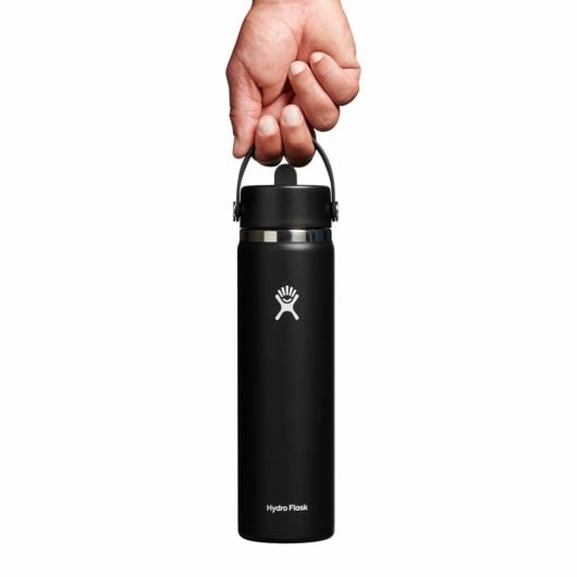 Hydro Flask Wide Flex Straw Cap θερμικό μπουκάλι με καλαμάκι 24 OZ 710 ml, μαύρο