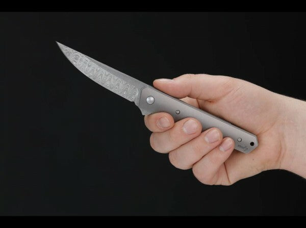BÖKER® Kwaiken Flipper Μαχαίρι Τσέπης, δαμασκό τιτάνιο, 9 cm