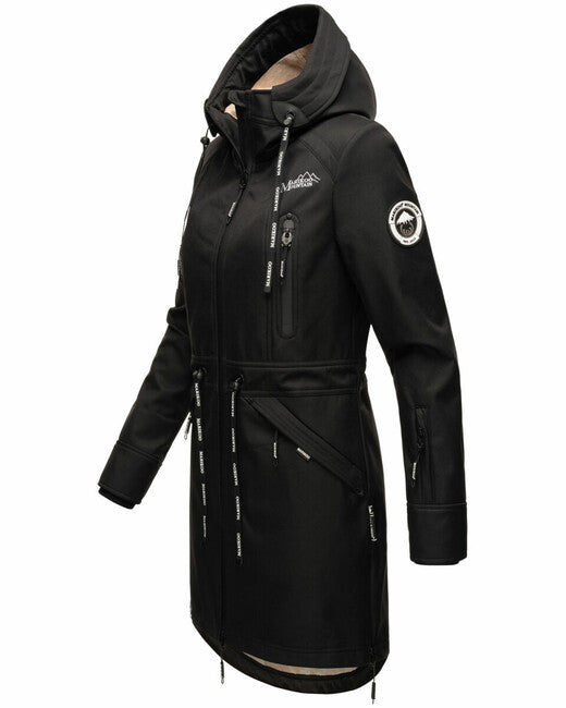 Marikoo Racquelle Μπουφάν Softshell Γυναικείο με Κουκούλα, Μαύρο
