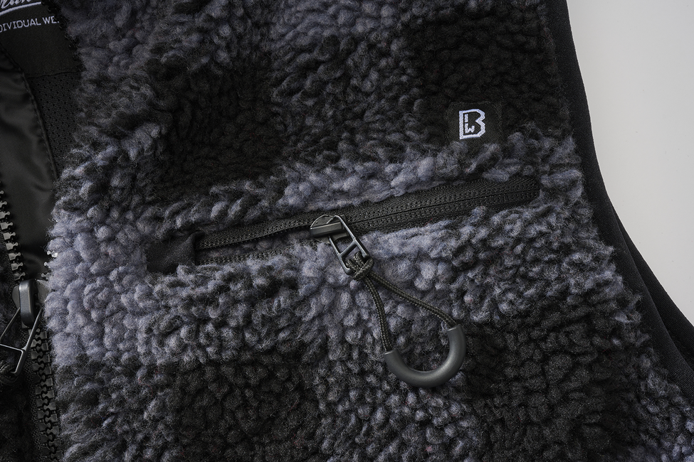 Brandit Teddyfleece αμάνικο γιλέκο φλις, μαύρο/γκρι
