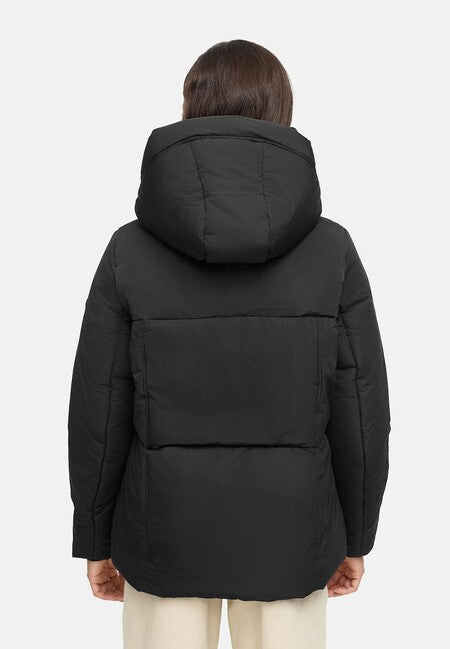 Navahoo Women's Winter Jacket FLÜSTERFEE 14 with Large Hood, Black