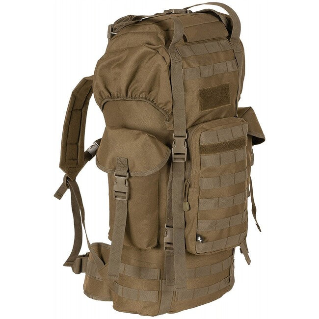 MFH MOLLE Σακίδιο Πλάτης 65L, Αλουμινένια Ράβδος, Coyote