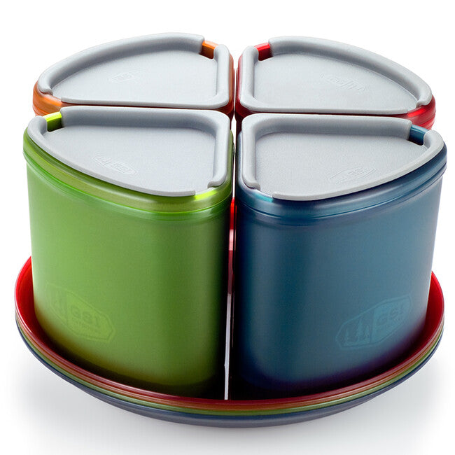 GSI Outdoors Infinity 4 Person Compact Tableset κιτ φαγητού κάμπινγκ για 4 άτομα, Multicolor