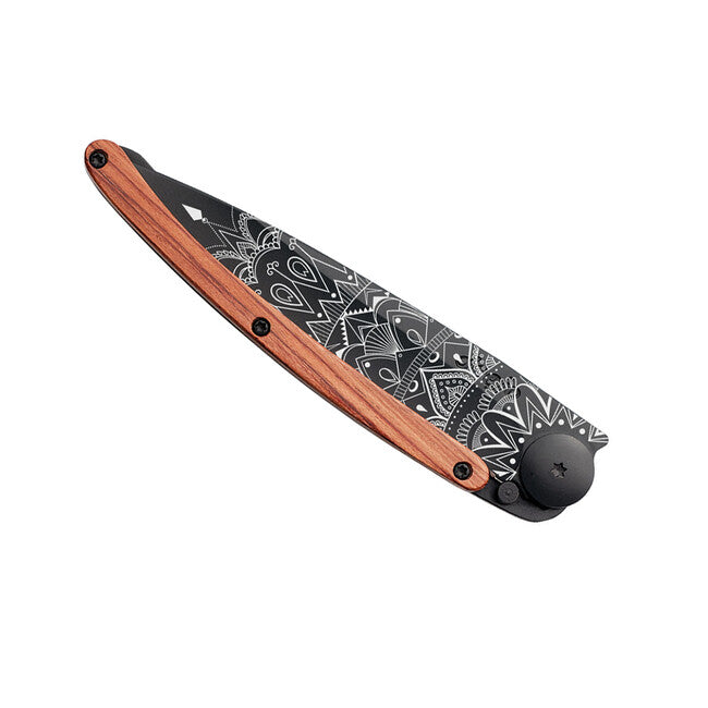 Deejo Tattoo Μαχαίρι Αναδιπλούμενο Mandala Μαύρο Coralwood