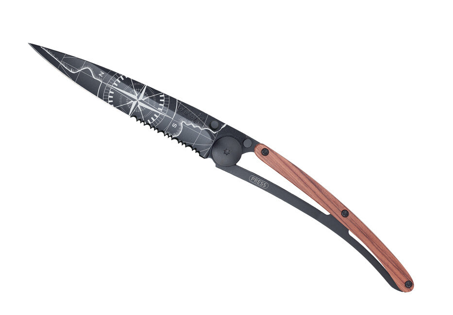 Deejo Terra Incognita Αναδιπλούμενο Μαχαίρι Serration, black coralwood