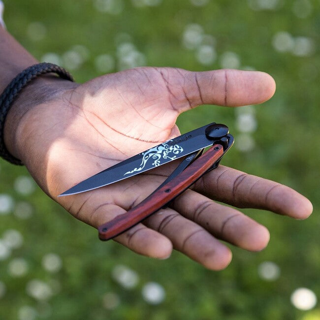 Deejo Tattoo Μαχαίρι Αναδιπλούμενο Black coralwood Gecko